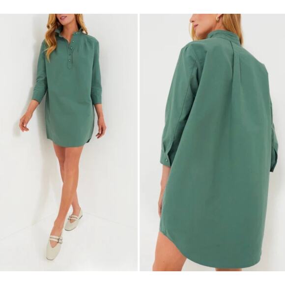 Tuckernuck’s Pomander Place Polly Dress Collared Boxy Fit Green Size Large - Picture 1 of 13